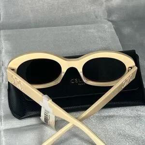 Celine | Accessories | Celine Cream Retro Oval Sunglasses 